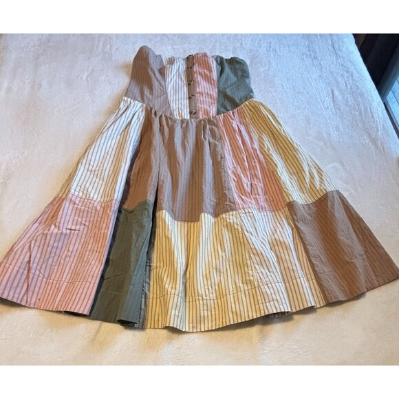 Anthropologie Maeve Strapless Drop Waist A Line Midi Dress Sz XL Ivory - Picture 5 of 9